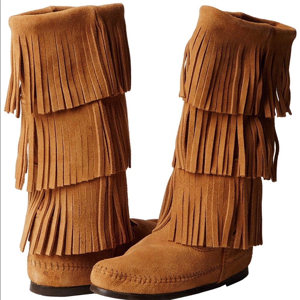 Minnetonka 3-Layer Fringe Boots